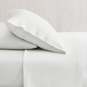 West Elm European Flax Linen Sheet Set, White in Queen, $279.00 USD